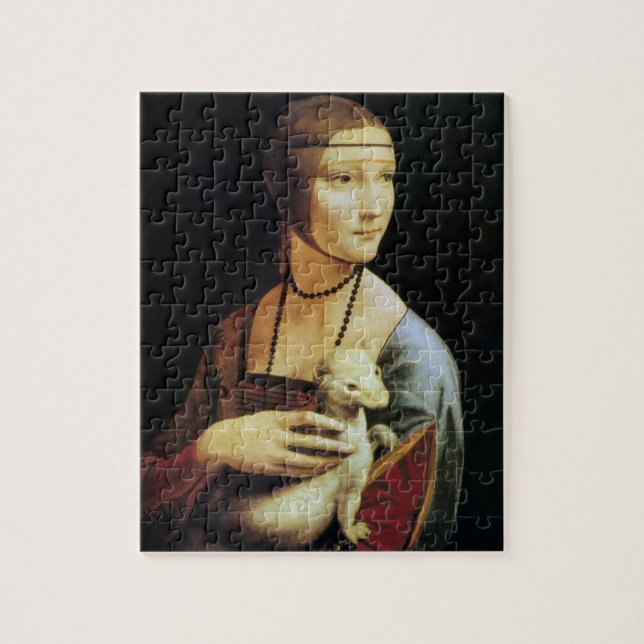 Leonardo da Vinci-Dam med en Ermine Pussel (Vertikal)