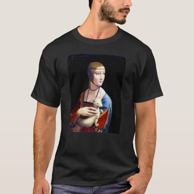 Leonardo Da Vinci dam med en Ermine Tee Shirt (Framsida)