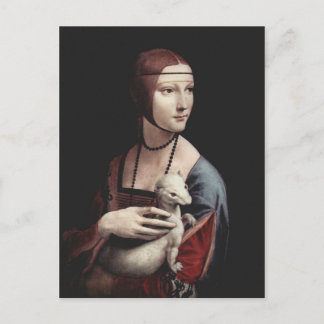 Leonardo Da Vinci - Dam med en Ermine Vykort