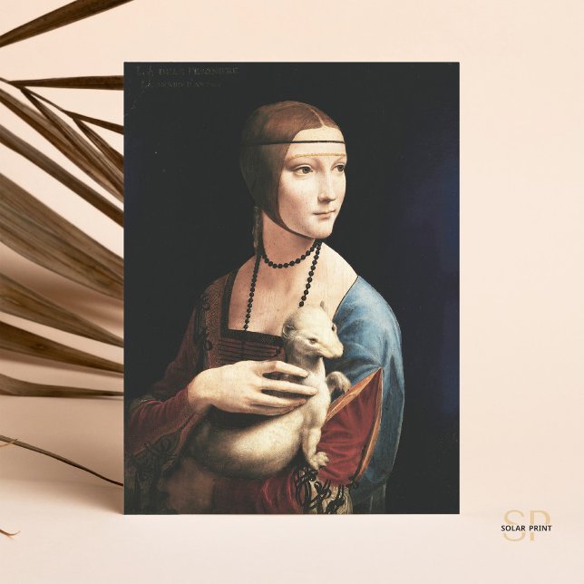 Leonardo da Vinci Dam med en Hermelin Målning Kons Vykort (Skapare uppladdad)