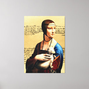 Leonardo da Vinci Dam med Ermine Canvastryck