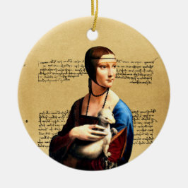 Leonardo da Vinci Dam med Ermine Julgransprydnad Keramik