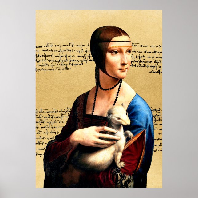 Leonardo da Vinci Dam med Ermine Poster (Framsidan)