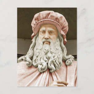 Leonardo da Vinci färglagd iförd rosa strumpbyxor Vykort