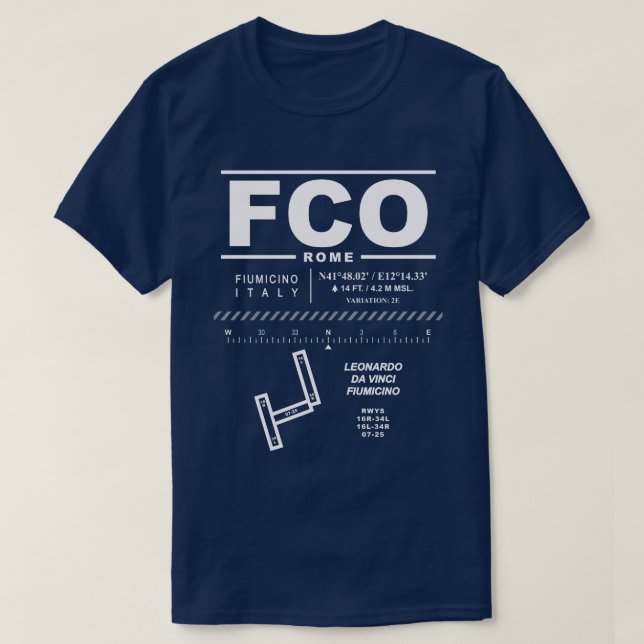 Leonardo da Vinci - Fiumicino Airport FCO T-Shirt (Design framsida)