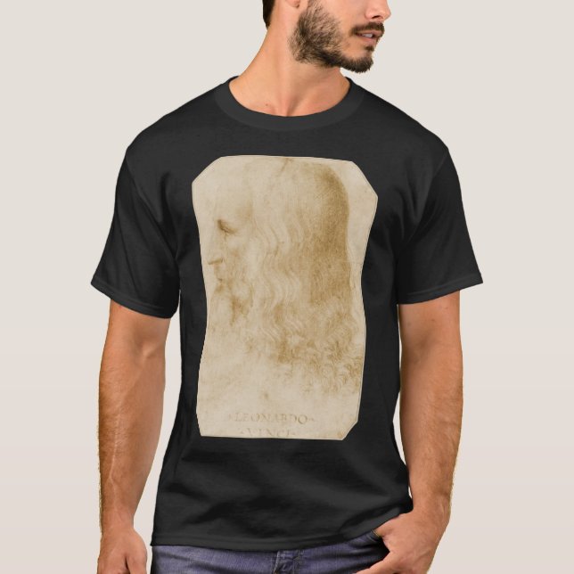 Leonardo Da Vinci Francesco Melzi Porträtt T Shirt (Framsida)