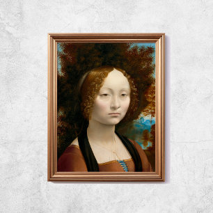 Leonardo Da Vinci Gincra De Benci Gamla Berömden A Poster
