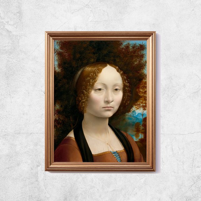Leonardo Da Vinci Gincra De Benci Gamla Berömden A Poster (Leonardo Da Vinci Ginevra De Benci Old Famous Art Poster
)