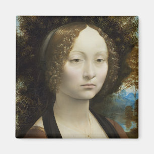 Leonardo Da Vinci Gincra De'Benci Painting Magnet