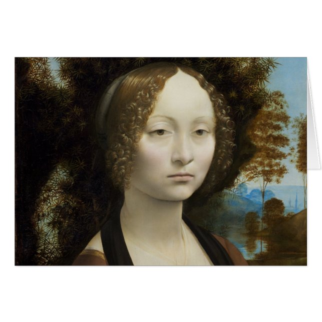 Leonardo Da Vinci Gincra De'Benci Painting OBS Kort (Framsidan Horizontal)