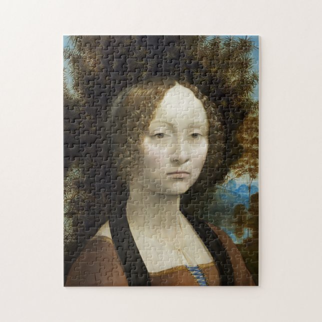 Leonardo Da Vinci Gincra De'Benci Painting Pussel (Vertikal)