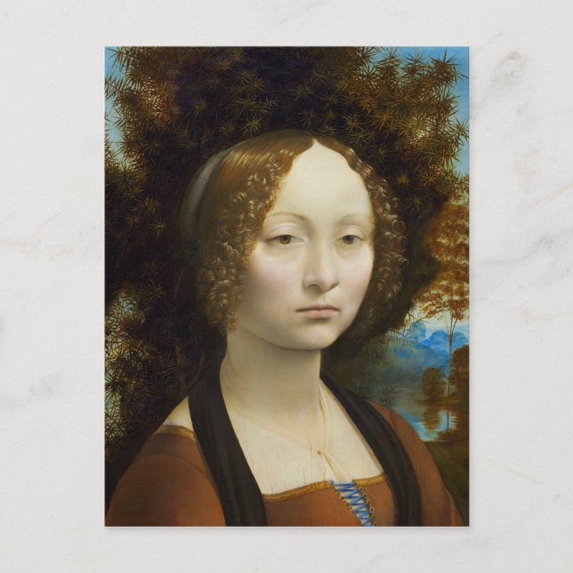 Leonardo da Vinci Ginevra de'Benci Vykort (Framsida)