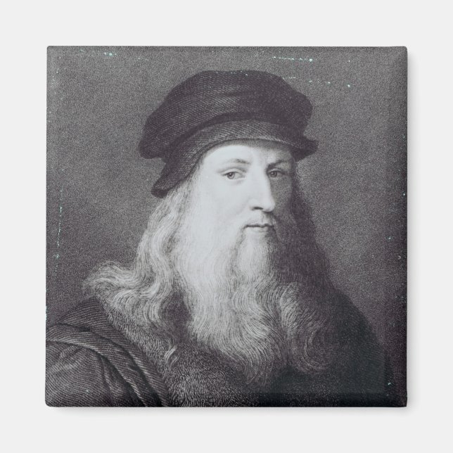Leonardo da Vinci, graverad av Raphael Magnet (Framsidan)