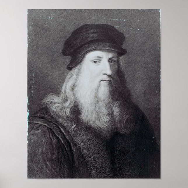Leonardo da Vinci, graverad av Raphael Poster (Framsidan)