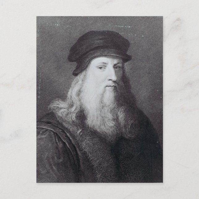 Leonardo da Vinci, graverad av Raphael Vykort (Framsida)