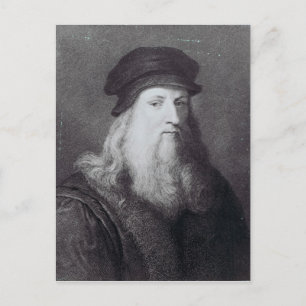 Leonardo da Vinci, graverad av Raphael Vykort