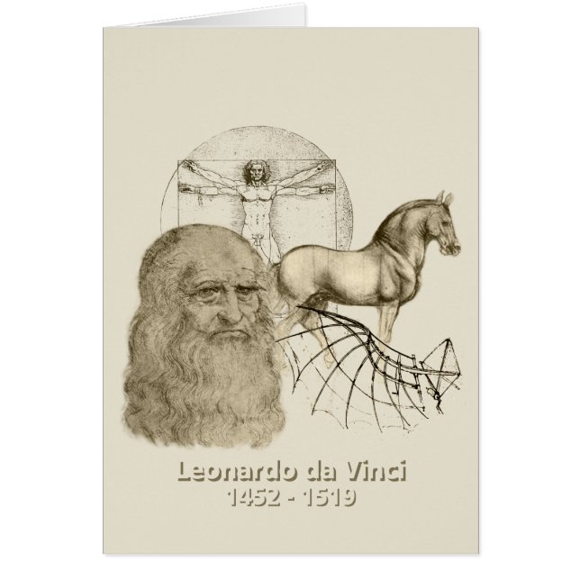 Leonardo da Vinci Hälsningskort (Framsidan)