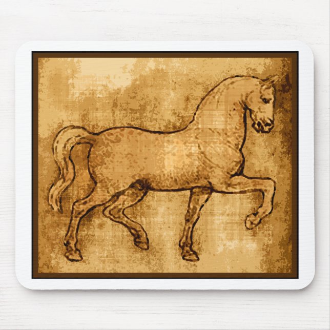 Leonardo Da Vinci hästkonst Musmatta (Framsidan)
