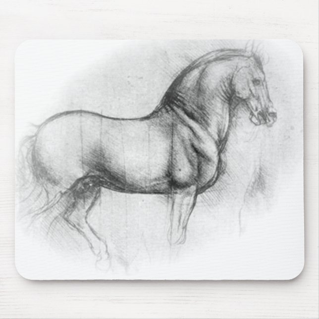 Leonardo Da Vinci hästmousepad Musmatta (Framsidan)