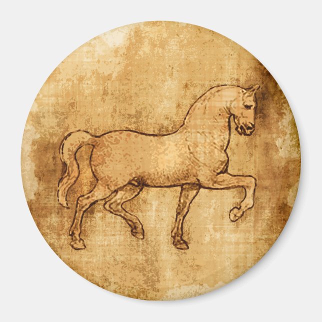 Leonardo Da Vinci Horse Art Magnet (Framsidan)