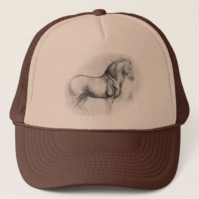 Leonardo Da Vinci Horse Cap Truckerkeps (Framsida)