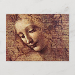 Leonardo Da Vinci - Huvud Av En Ung Kvinna Vykort