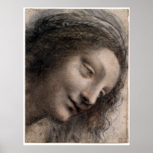 Leonardo Da Vinci huvudet av oskulden Poster