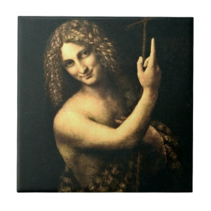Leonardo Da Vinci - John The Baptist Kakelplatta