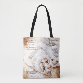 Leonardo da Vinci Katt Skiss Tote Väska