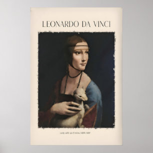 Leonardo da Vinci konsttryck - Dam med en Poster