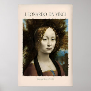 Leonardo da Vinci konsttryck - Ginevra de Benci Poster