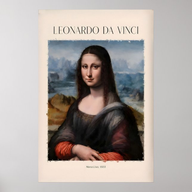 Leonardo da Vinci konsttryck - Mona Lisa503 Ikonis Poster (Framsidan)