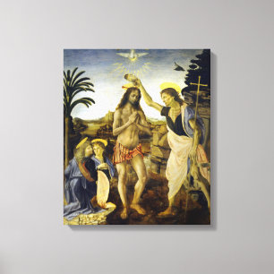 Leonardo da Vinci Kristus baptism Canvastryck