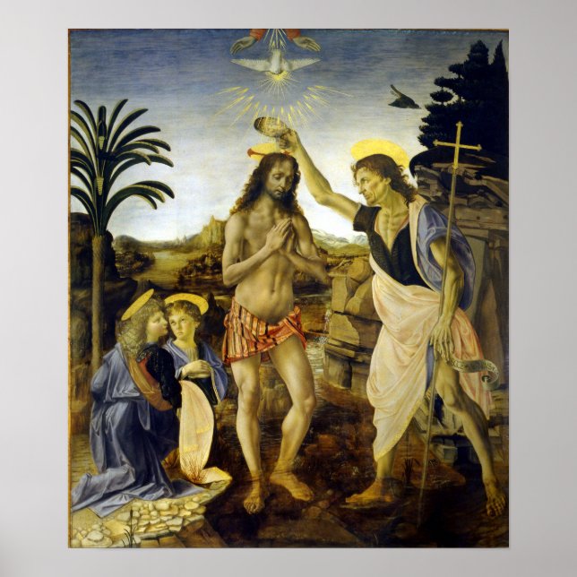 Leonardo da Vinci Kristus baptism Poster (Framsidan)