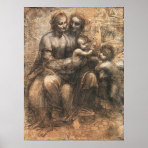 Leonardo da Vinci Leonardo-kartongen Finkonst Poster