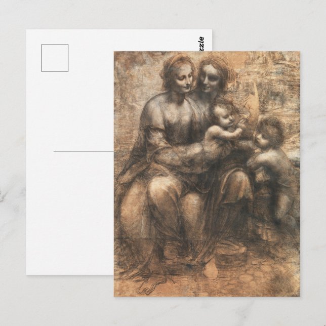 Leonardo da Vinci Leonardo-kartongen Finkonst Vykort (Fram/baksida)