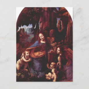 Leonardo da Vinci - Madonna i sten-grottan Vykort