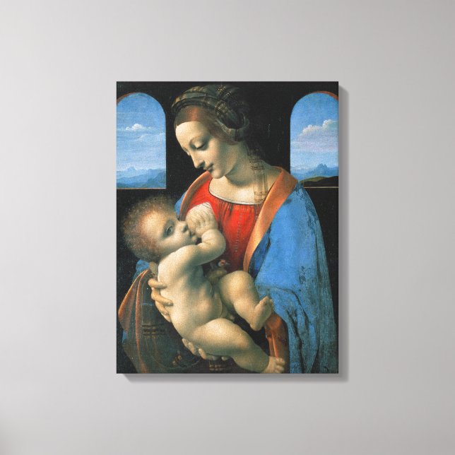 Leonardo da Vinci Madonna Litta Canvastryck (Framsida)