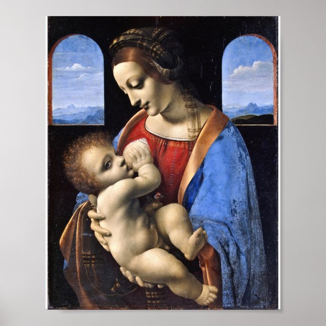 Leonardo Da Vinci - Madonna och barnet Poster (Framsidan)