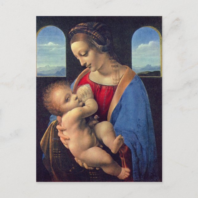 Leonardo da Vinci - Madonna Vykort (Framsida)