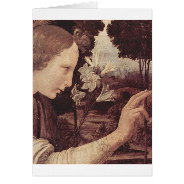 Leonardo Da Vinci målning circa 1472-1475 Hälsningskort (Framsidan)