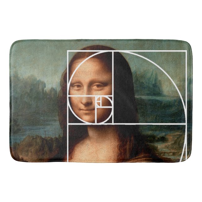 Leonardo da Vinci Mona Lisa Fibonacci Sequence Badrumsmatta (Framsidan)