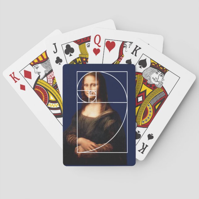 Leonardo da Vinci Mona Lisa Fibonacci Sequence Casinokort (Baksidan)