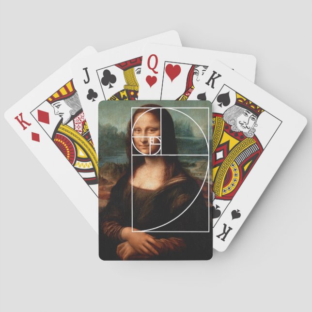 Leonardo da Vinci Mona Lisa Fibonacci Sequence Casinokort (Baksidan)