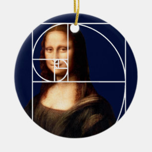 Leonardo da Vinci Mona Lisa Fibonacci Sequence Julgransprydnad Keramik