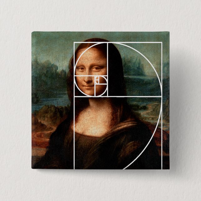 Leonardo da Vinci Mona Lisa Fibonacci Sequence Knapp (Framsida)