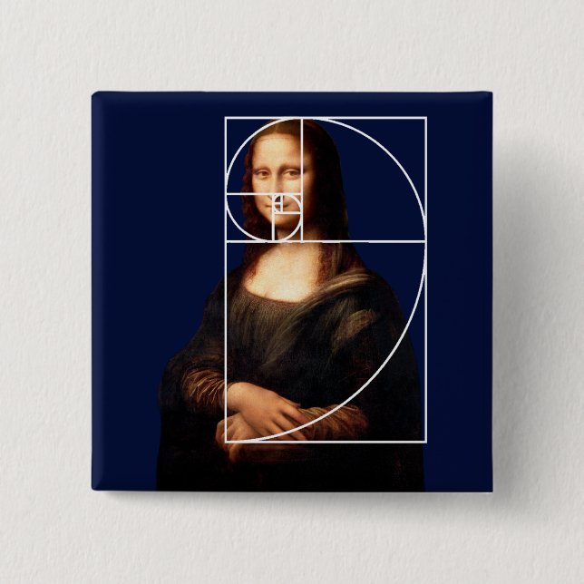 Leonardo da Vinci Mona Lisa Fibonacci Sequence Knapp (Framsida)