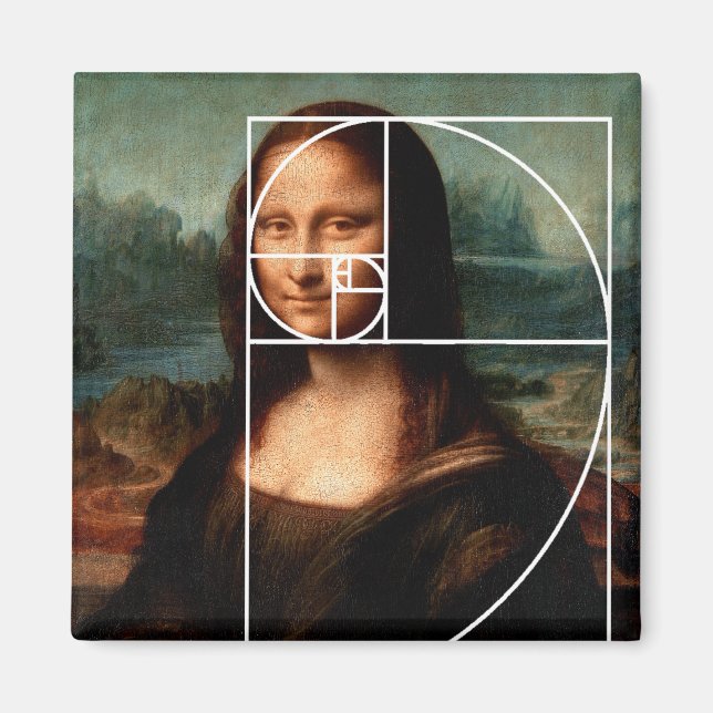 Leonardo da Vinci Mona Lisa Fibonacci Sequence Magnet (Framsidan)