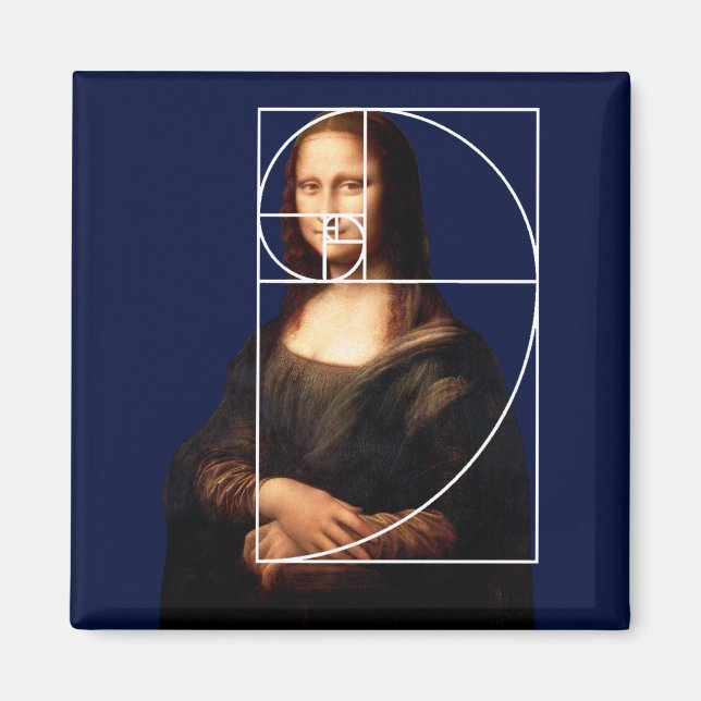 Leonardo da Vinci Mona Lisa Fibonacci Sequence Magnet (Framsidan)