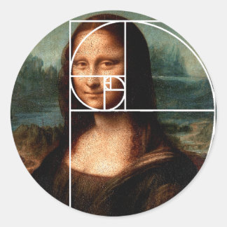 Leonardo da Vinci Mona Lisa Fibonacci Sequence Runt Klistermärke